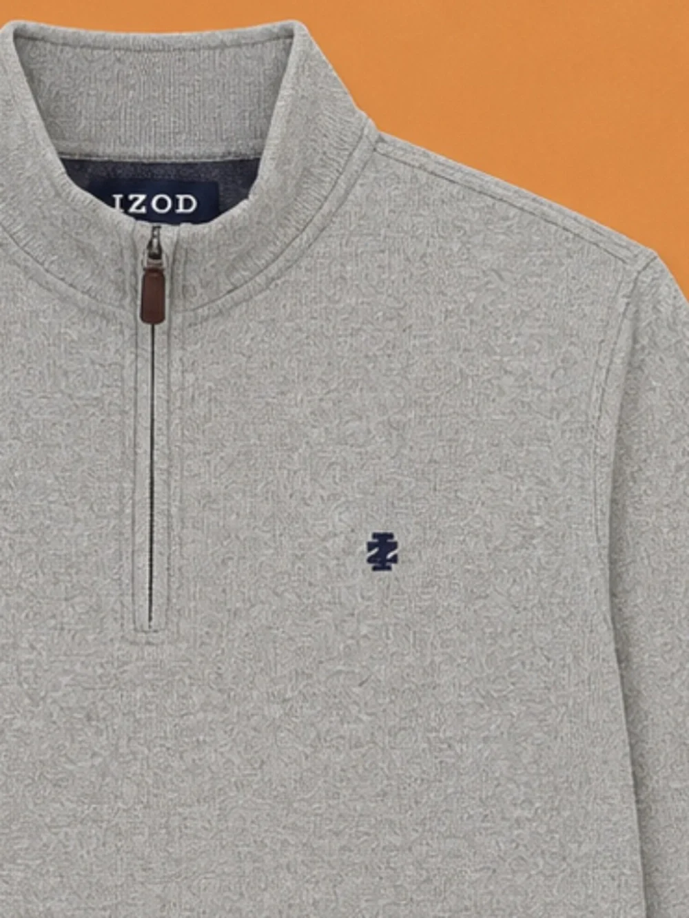 IZOD Quarter Zip Pullover Sweater Gray XXL Men’s Knit Mock Neck